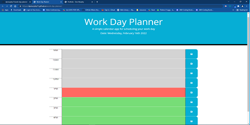 Work Day Planner